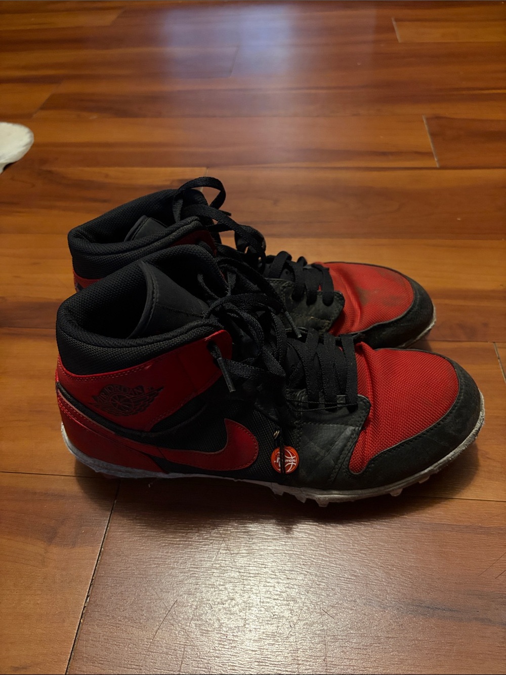 Nike Air Jordan 1 TD Mid Bred Football Cleats AR5604-061 Men’s Size 11